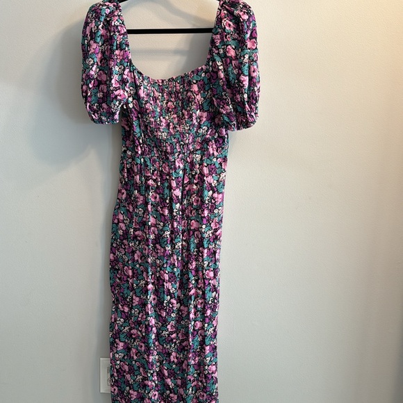 ASTR the Label Puff Sleeve Front Slit Midi Dress - Picture 4 of 6